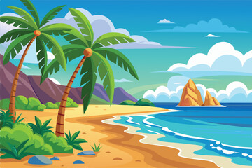 Fototapeta premium Beach Holiday Vector Background