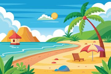 Obraz premium Beach Holiday Vector Background
