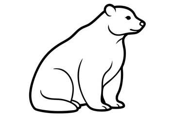 Bear sitting vector silhouette illustration isolated on white background