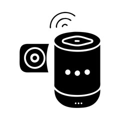 smart home speaker icon, smart home speaker silhouette vector illustration-simple silhouette illustration of smart home speaker, perfect for smart home speaker logos and icons