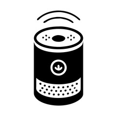 smart home speaker icon, smart home speaker silhouette vector illustration-simple silhouette illustration of smart home speaker, perfect for smart home speaker logos and icons