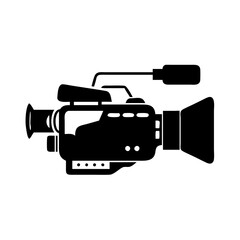 video camera icon, video camera silhouette vector illustration-simple silhouette illustration of video camera, perfect for video camera logos and icons