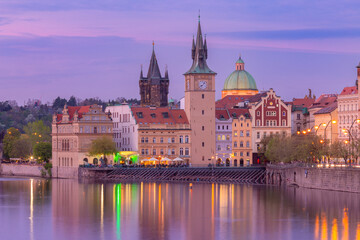 Fototapeta premium Old Town and Vltava River in Prague, Czech Republic