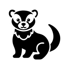 ferret icon, ferret silhouette vector illustration-simple silhouette illustration of ferret, perfect for ferret logos and icons