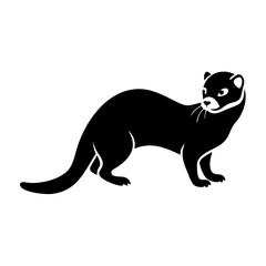 ferret icon, ferret silhouette vector illustration-simple silhouette illustration of ferret, perfect for ferret logos and icons