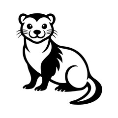 ferret icon, ferret silhouette vector illustration-simple silhouette illustration of ferret, perfect for ferret logos and icons