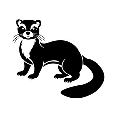 ferret icon, ferret silhouette vector illustration-simple silhouette illustration of ferret, perfect for ferret logos and icons