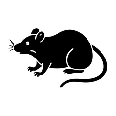 rat icon, rat silhouette vector illustration-simple silhouette illustration of rat, perfect for rat logos and icons