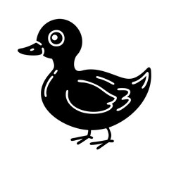 duckling icon, duckling silhouette vector illustration-simple silhouette illustration of duckling, perfect for duckling logos and icons