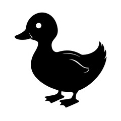 duckling icon, duckling silhouette vector illustration-simple silhouette illustration of duckling, perfect for duckling logos and icons