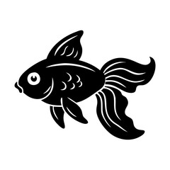 goldfish icon, goldfish silhouette vector illustration-simple silhouette illustration of goldfish, perfect for goldfish logos and icons