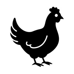 chicken hen icon, chicken hen silhouette vector illustration-simple silhouette illustration of chicken hen, perfect for chicken hen logos and icons