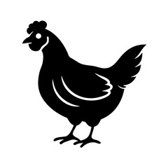 chicken hen icon, chicken hen silhouette vector illustration-simple silhouette illustration of chicken hen, perfect for chicken hen logos and icons