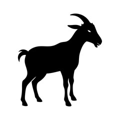 goat icon, goat silhouette vector illustration-simple silhouette illustration of goat, perfect for goat logos and icons