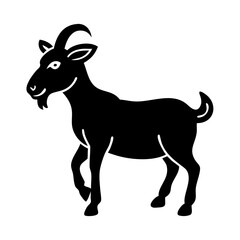 goat icon, goat silhouette vector illustration-simple silhouette illustration of goat, perfect for goat logos and icons