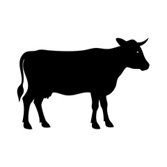 cow icon, cow silhouette vector illustration-simple silhouette illustration of cow, perfect for cow logos and icons