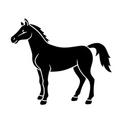 horse icon, horse silhouette vector illustration-simple silhouette illustration of horse, perfect for horse logos and icons