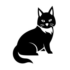 cat icon, cat silhouette vector illustration-simple silhouette illustration of cat, perfect for cat logos and icons