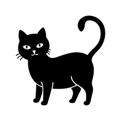 cat icon, cat silhouette vector illustration-simple silhouette illustration of cat, perfect for cat logos and icons