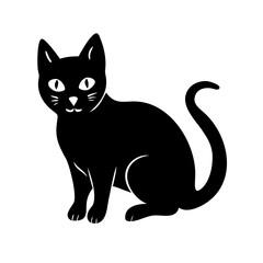 cat icon, cat silhouette vector illustration-simple silhouette illustration of cat, perfect for cat logos and icons