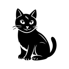 cat icon, cat silhouette vector illustration-simple silhouette illustration of cat, perfect for cat logos and icons