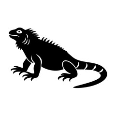 iguana icon, iguana silhouette vector illustration-simple silhouette illustration of iguana, perfect for iguana logos and icons