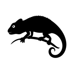 chameleon icon, chameleon silhouette vector illustration-simple silhouette illustration of chameleon, perfect for chameleon logos and icons