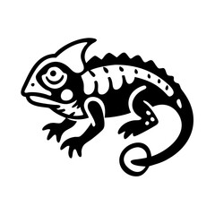 chameleon icon, chameleon silhouette vector illustration-simple silhouette illustration of chameleon, perfect for chameleon logos and icons