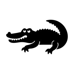 crocodile icon, crocodile silhouette vector illustration-simple silhouette illustration of crocodile, perfect for crocodile logos and icons