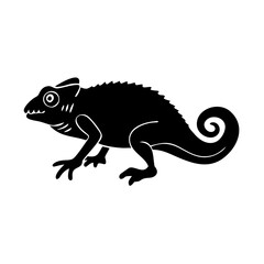 chameleon icon, chameleon silhouette vector illustration-simple silhouette illustration of chameleon, perfect for chameleon logos and icons