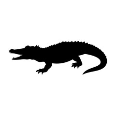 crocodile icon, crocodile silhouette vector illustration-simple silhouette illustration of crocodile, perfect for crocodile logos and icons