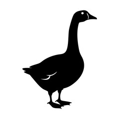 goose icon, goose silhouette vector illustration-simple silhouette illustration of goose, perfect for goose logos and icons