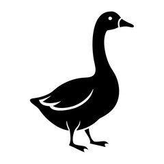 goose icon, goose silhouette vector illustration-simple silhouette illustration of goose, perfect for goose logos and icons