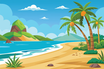 Obraz premium Tropical Paradise Vector Art