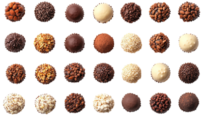 Assorted Brigadeiros with Varied Colourful Toppings