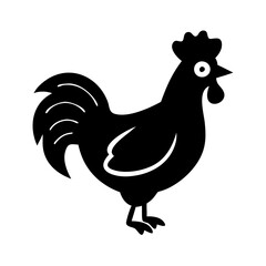 chicken icon, chicken silhouette vector illustration-simple silhouette illustration of chicken, perfect for chicken logos and icons