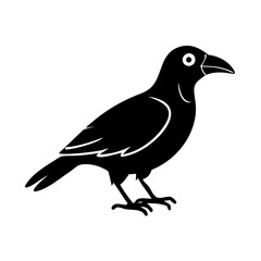 Obraz premium crow icon, crow silhouette vector illustration-simple silhouette illustration of crow, perfect for crow logos and icons