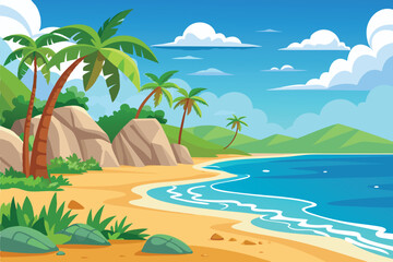 Fototapeta premium Tropical Paradise Vector Art