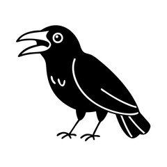 crow icon, crow silhouette vector illustration-simple silhouette illustration of crow, perfect for crow logos and icons