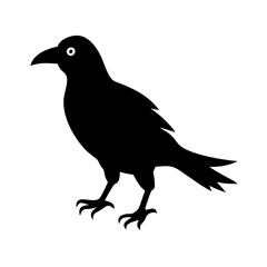 crow icon, crow silhouette vector illustration-simple silhouette illustration of crow, perfect for crow logos and icons