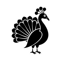 peacock icon, peacock silhouette vector illustration-simple silhouette illustration of peacock, perfect for peacock logos and icons