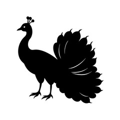 peacock icon, peacock silhouette vector illustration-simple silhouette illustration of peacock, perfect for peacock logos and icons