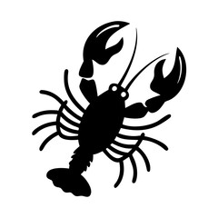 lobster icon, lobster silhouette vector illustration-simple silhouette illustration of lobster, perfect for lobster logos and icons