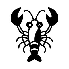 lobster icon, lobster silhouette vector illustration-simple silhouette illustration of lobster, perfect for lobster logos and icons