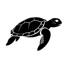 sea turtle icon, sea turtle silhouette vector illustration-simple silhouette illustration of sea turtle, perfect for sea turtle logos and icons