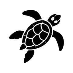 sea turtle icon, sea turtle silhouette vector illustration-simple silhouette illustration of sea turtle, perfect for sea turtle logos and icons