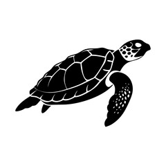 sea turtle icon, sea turtle silhouette vector illustration-simple silhouette illustration of sea turtle, perfect for sea turtle logos and icons