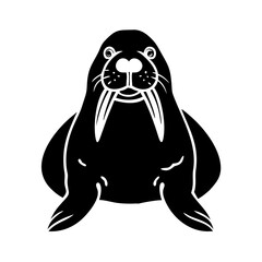 walrus icon, walrus silhouette vector illustration-simple silhouette illustration of walrus, perfect for walrus logos and icons