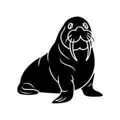 walrus icon, walrus silhouette vector illustration-simple silhouette illustration of walrus, perfect for walrus logos and icons