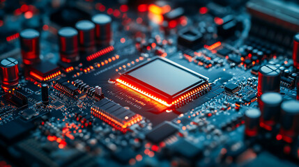 Fototapeta premium Workers Use A Computer To Interface With Industrial Electronics For System Diagnostics